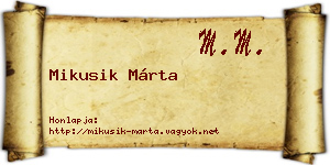 Mikusik Márta névjegykártya